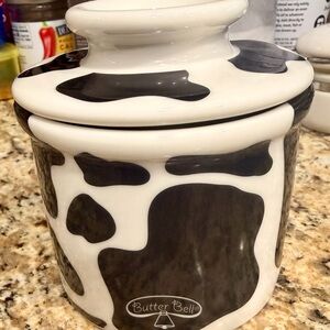 Cow Print Butter Crock
